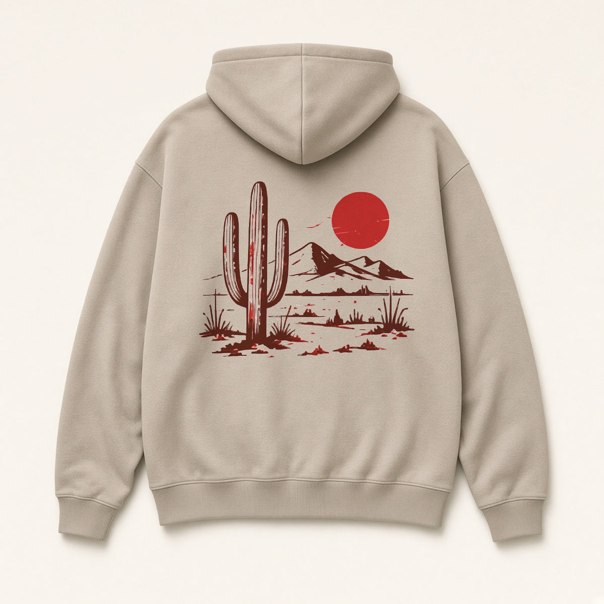 El Camino Hoodie, back print on Mushroom