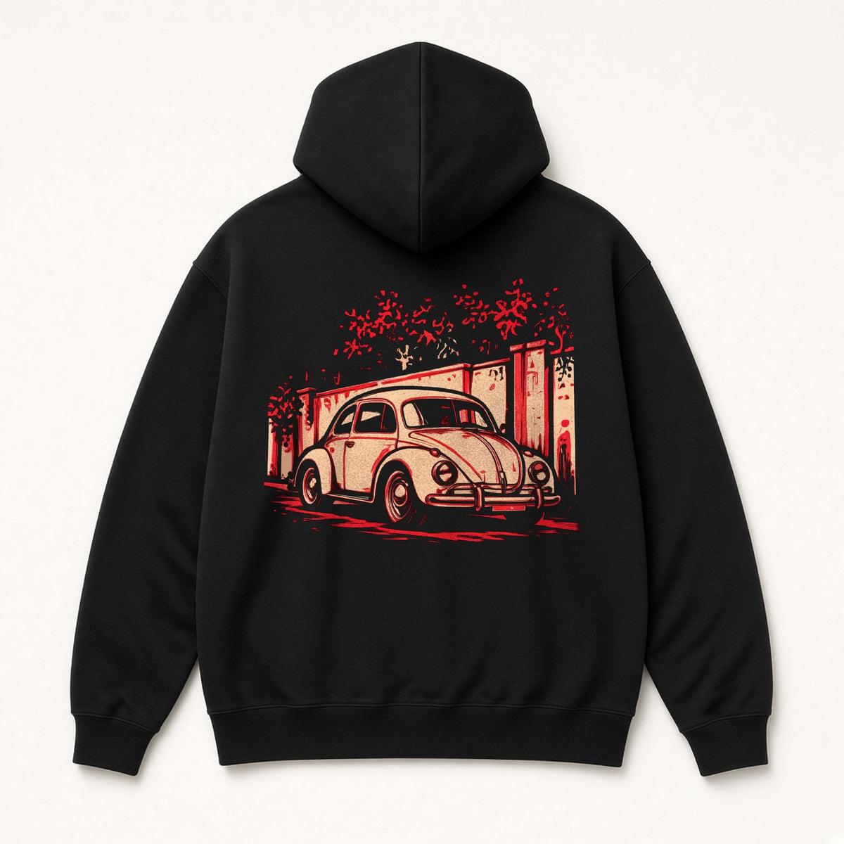 El Vocho Hoodie, back print on Black