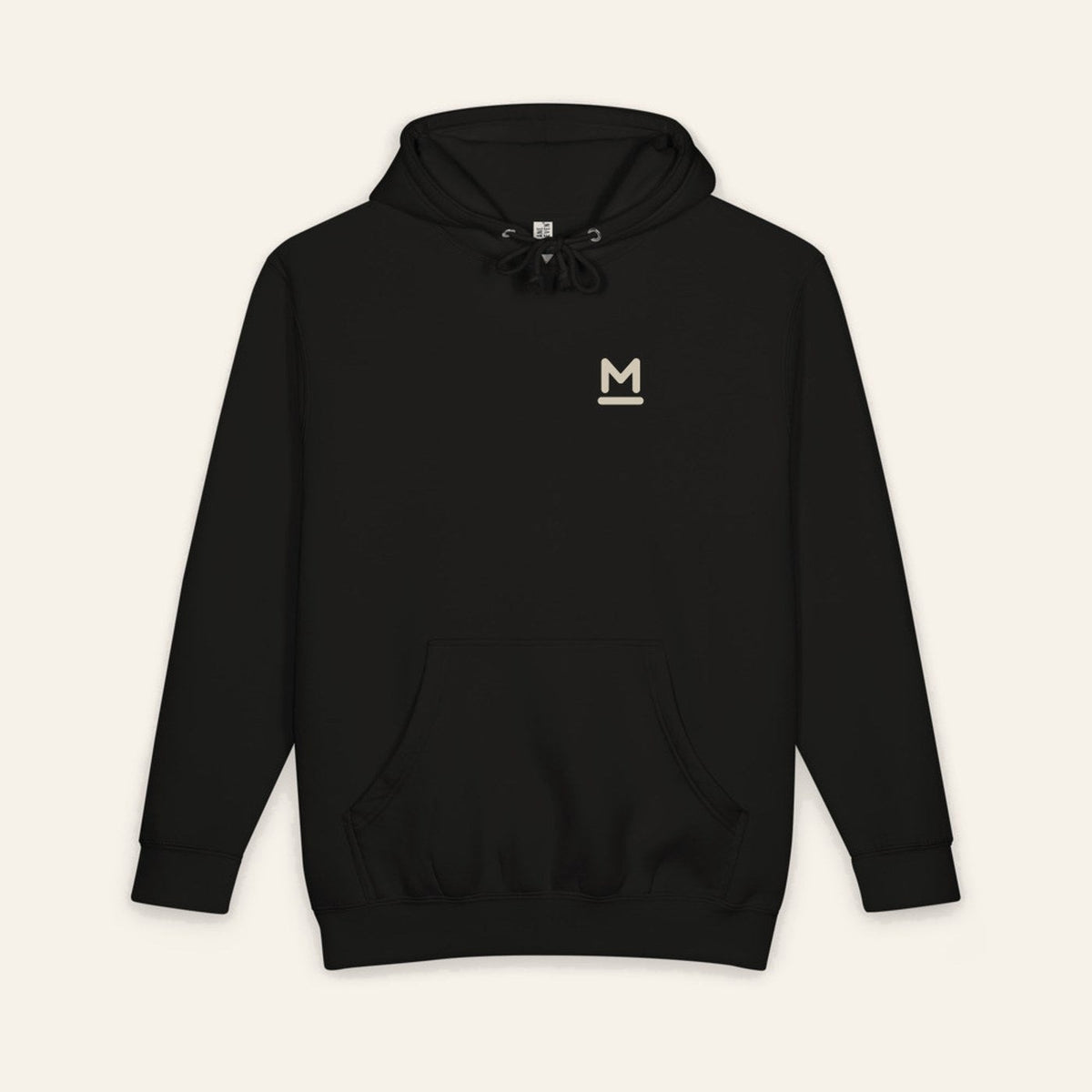 The Del Rancho Hoodie in Black, front, Bar M on the chest.