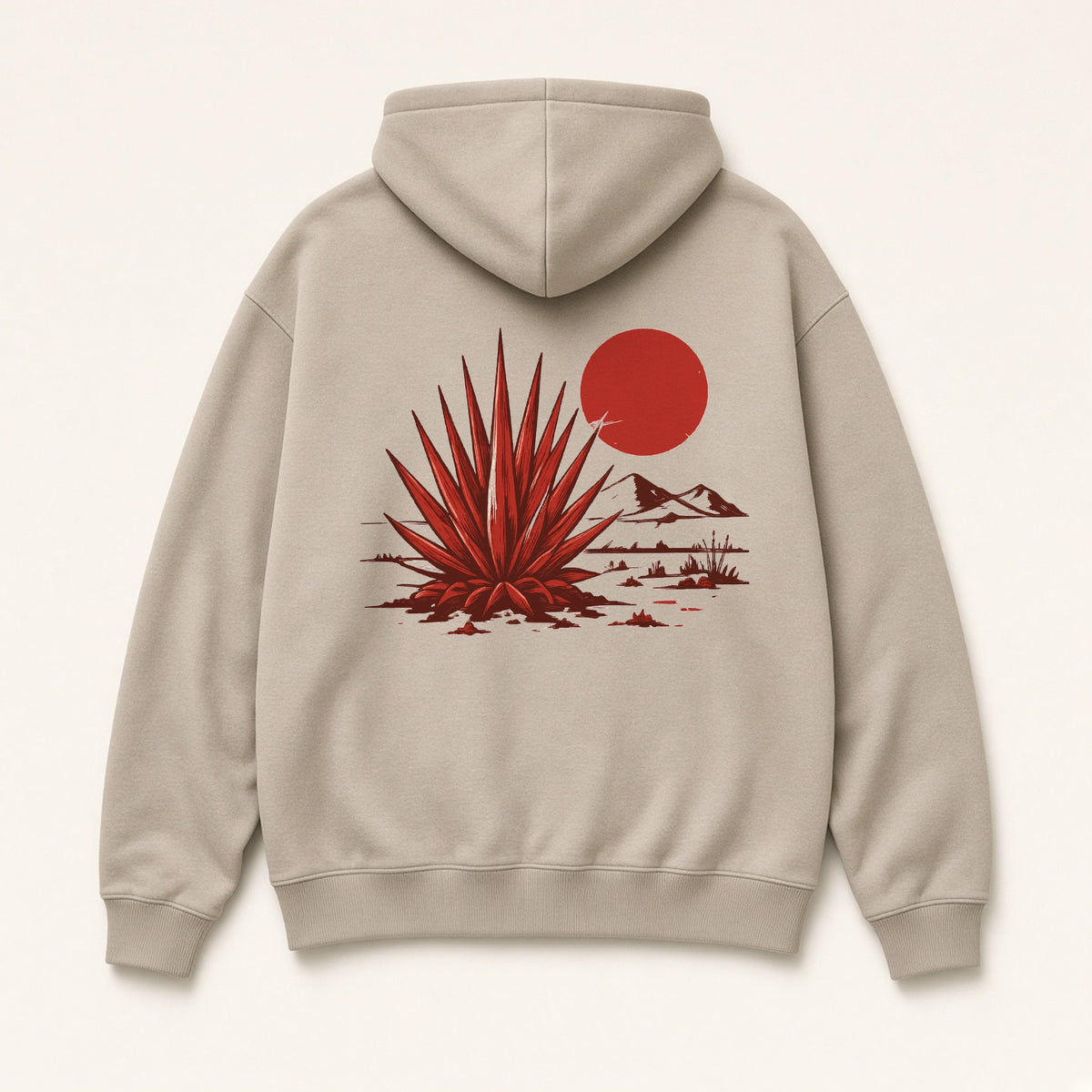 El Mezquite Hoodie, back print on Mushroom