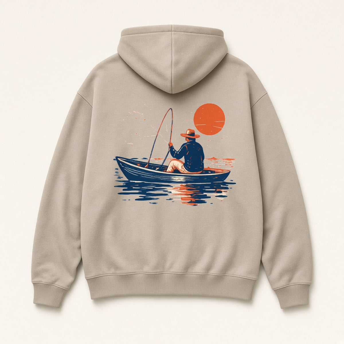 El Pescador Hoodie, back print on Mushroom