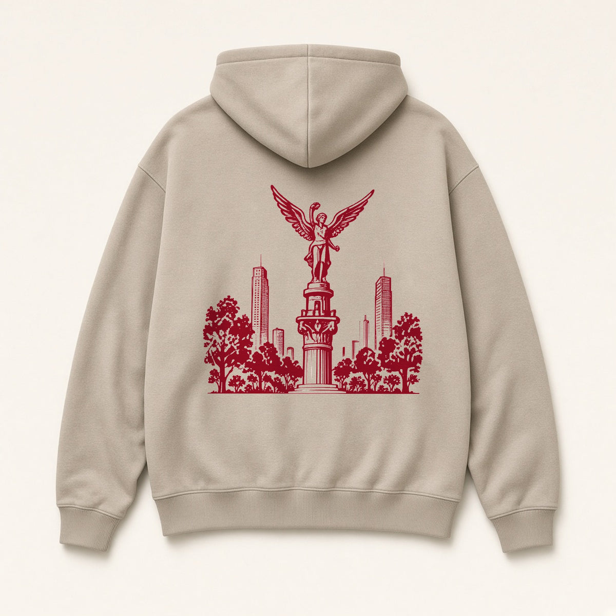 El Ángel Hoodie, back print on Mushroom