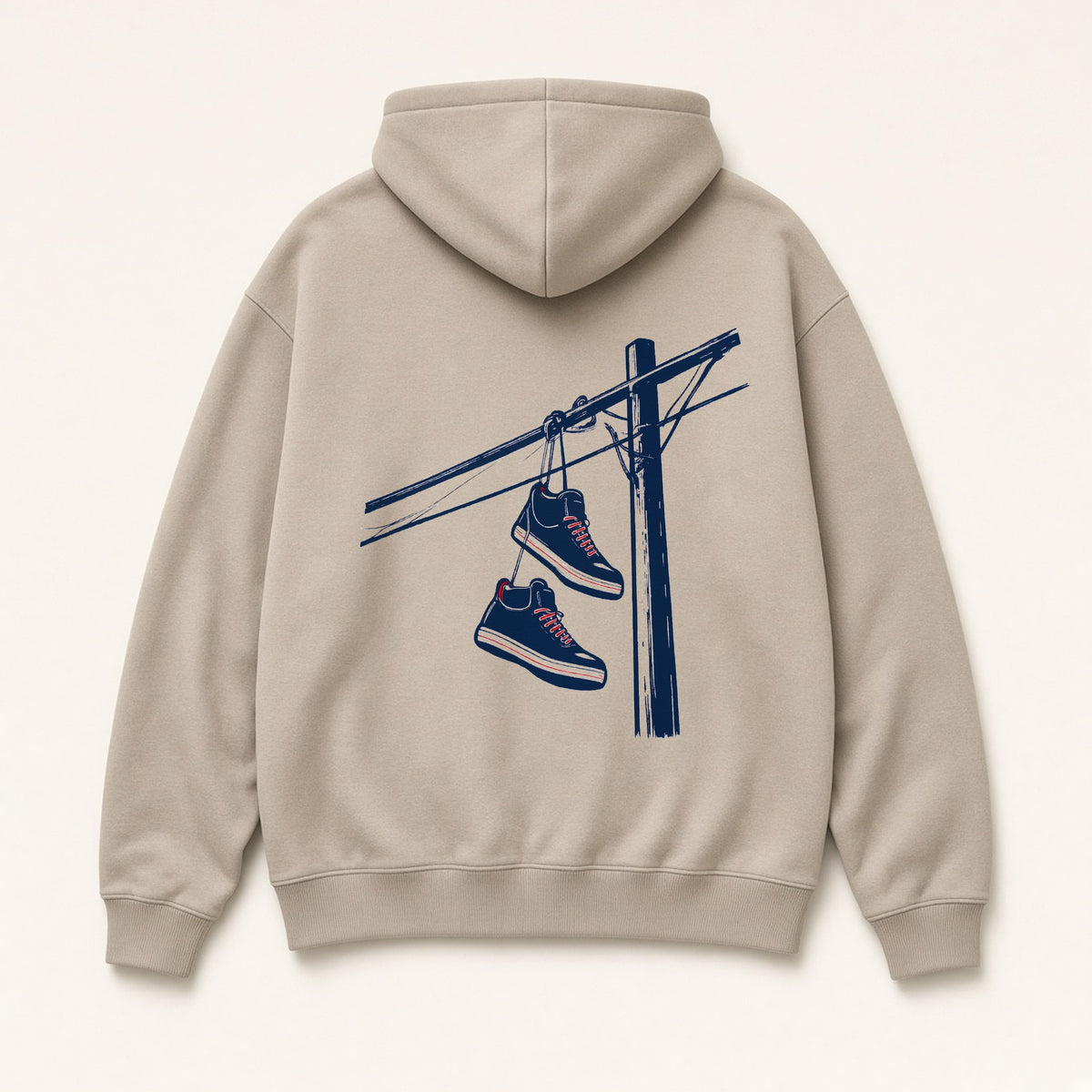 Los Tenis Hoodie, back print on Mushroom