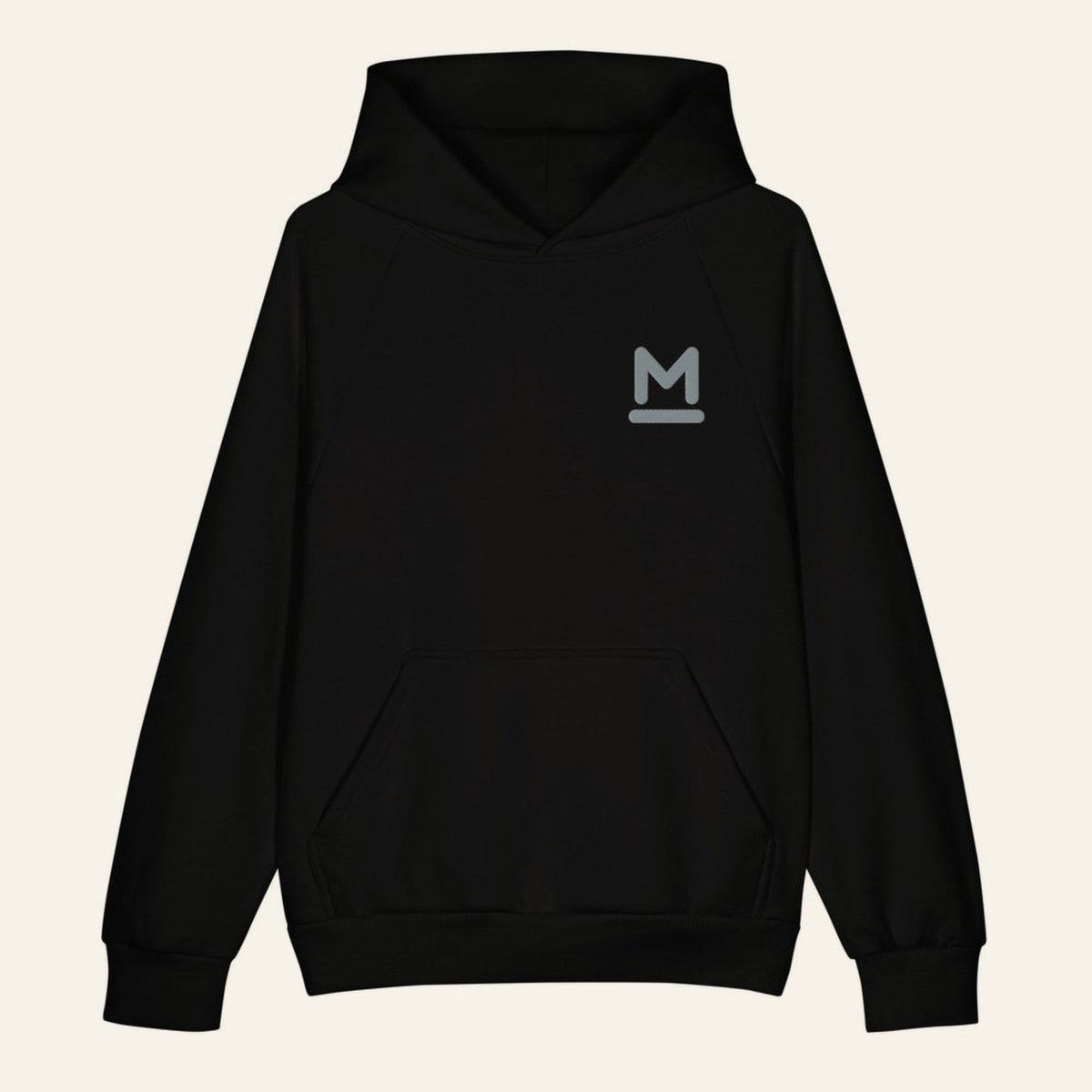 The Bar M Hoodie in Black, front.
