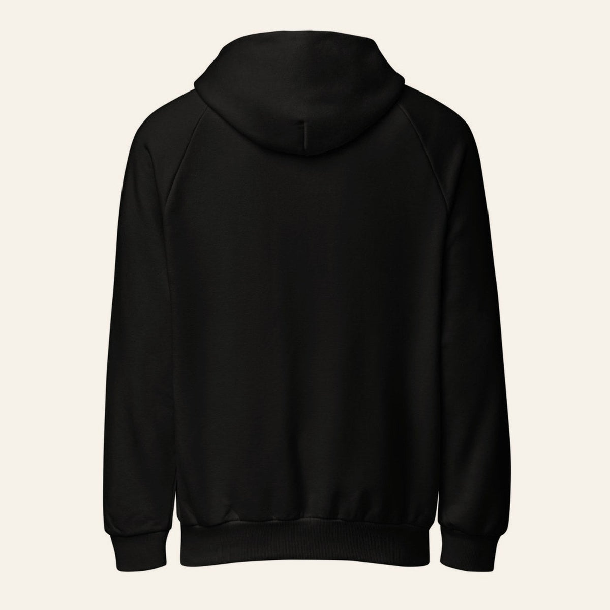 The Bar M Hoodie in Black, back, plain.