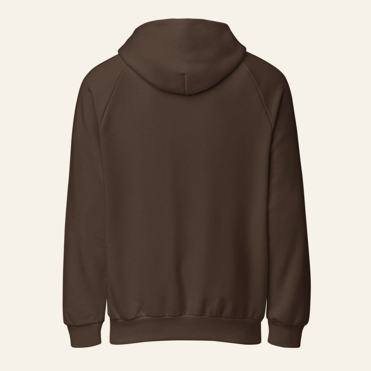 The Bar M Hoodie in Chocolate Brown, back, plain.