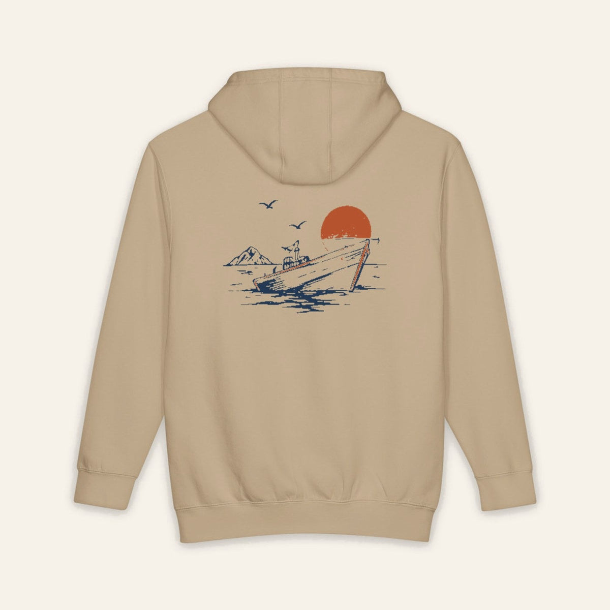 The Del Mar Hoodie, back print.