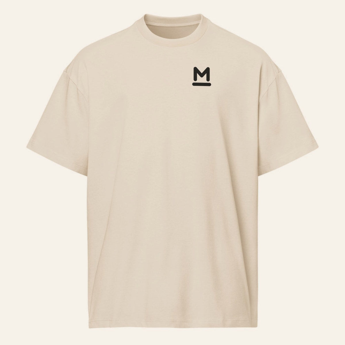 The Del Mar Tee in Vintage White, front, Bar M on the chest.
